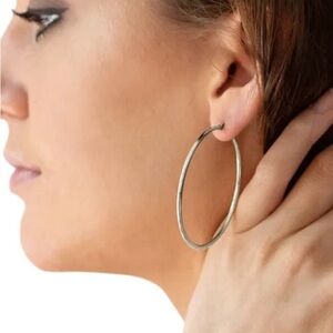 *NEW* 50mm Classic Minimalist Hoop Earrings in 925 Sterling Silver